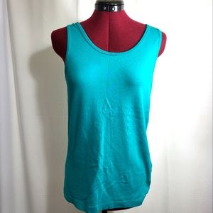 Attention teal long tank top   women's XL  #792